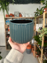 Load image into Gallery viewer, Ribbed Blue Pot
